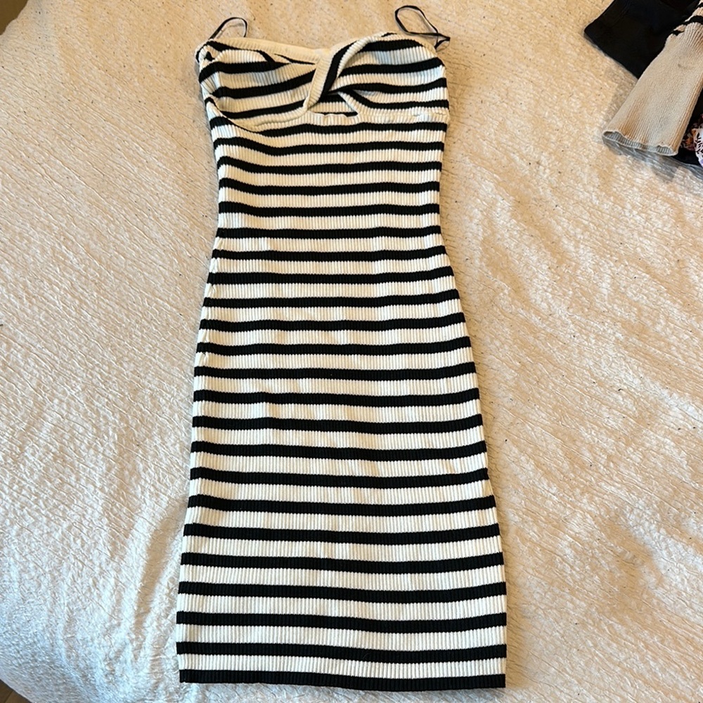 Striped Black and White Dress